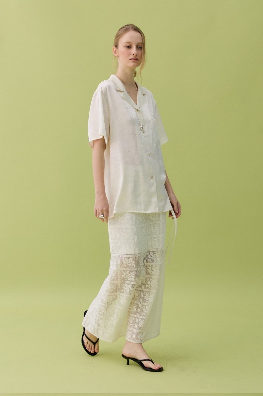 MOA LACE LONG SKIRT - CREAM — vue 10