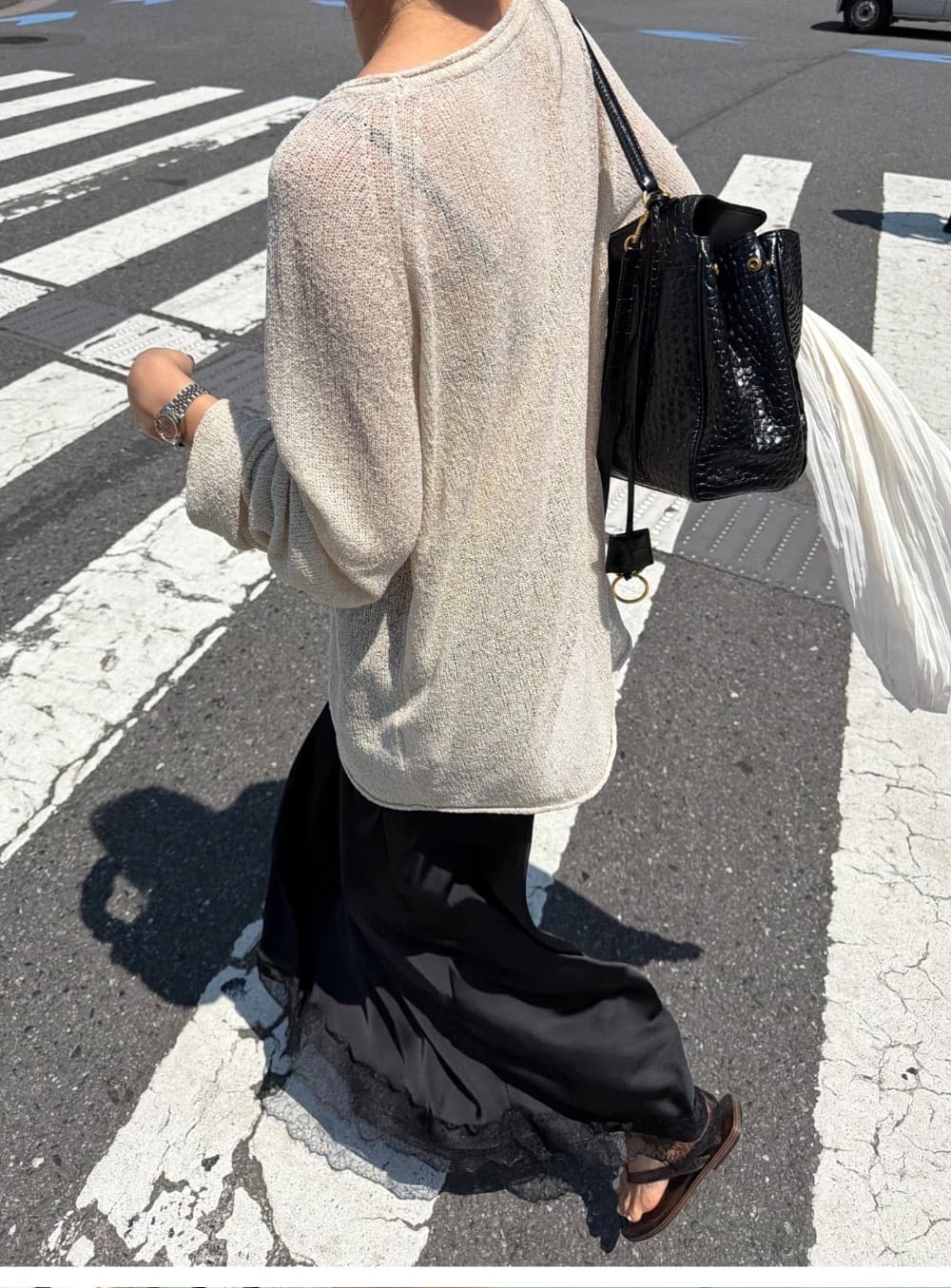 YURA LINEN PULLOVER - BEIGE — vue 3