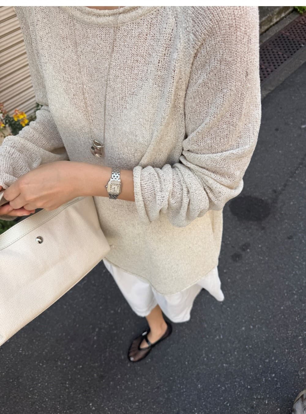 YURA LINEN PULLOVER - BEIGE — vue 7