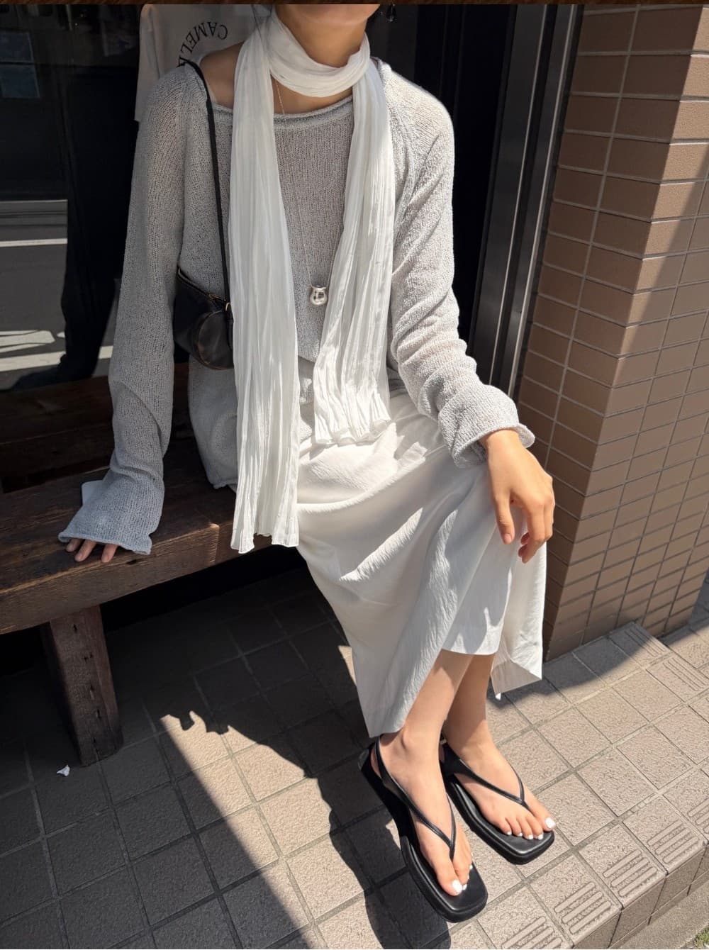 YURA LINEN PULLOVER - DUST BLUE — vue 5