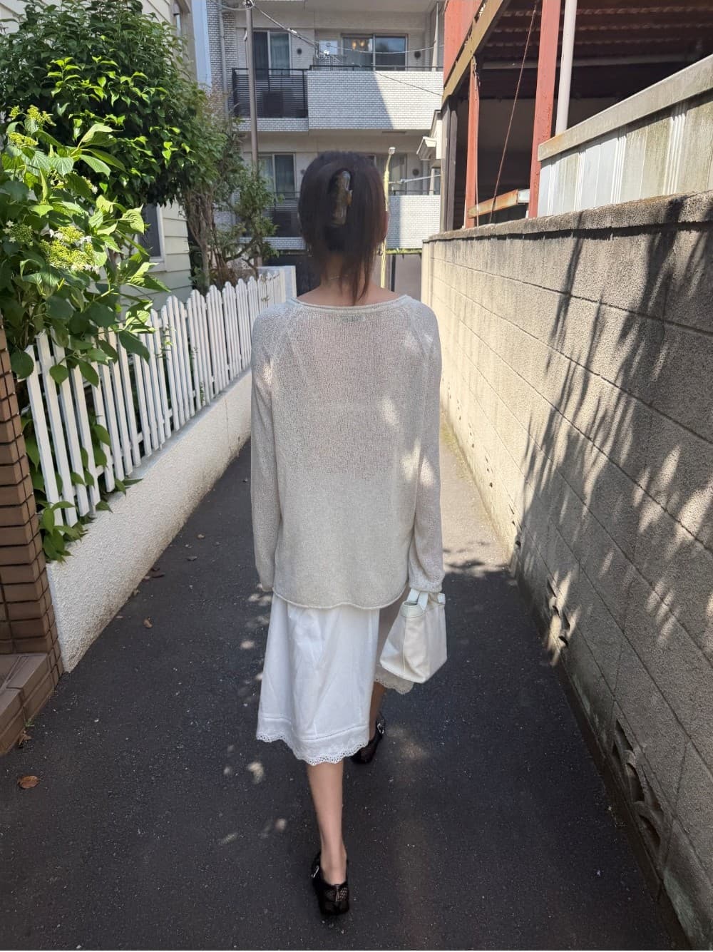 ORA COTTON LACE SKIRT - WHITE — vue 5