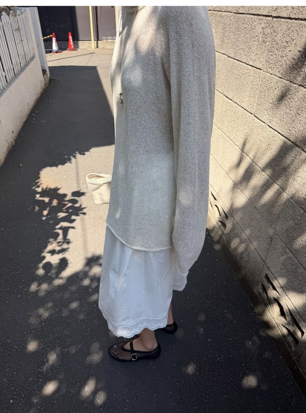 ORA COTTON LACE SKIRT - WHITE — vue 6