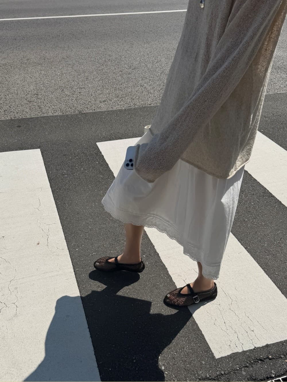 ORA COTTON LACE SKIRT - WHITE — vue 8