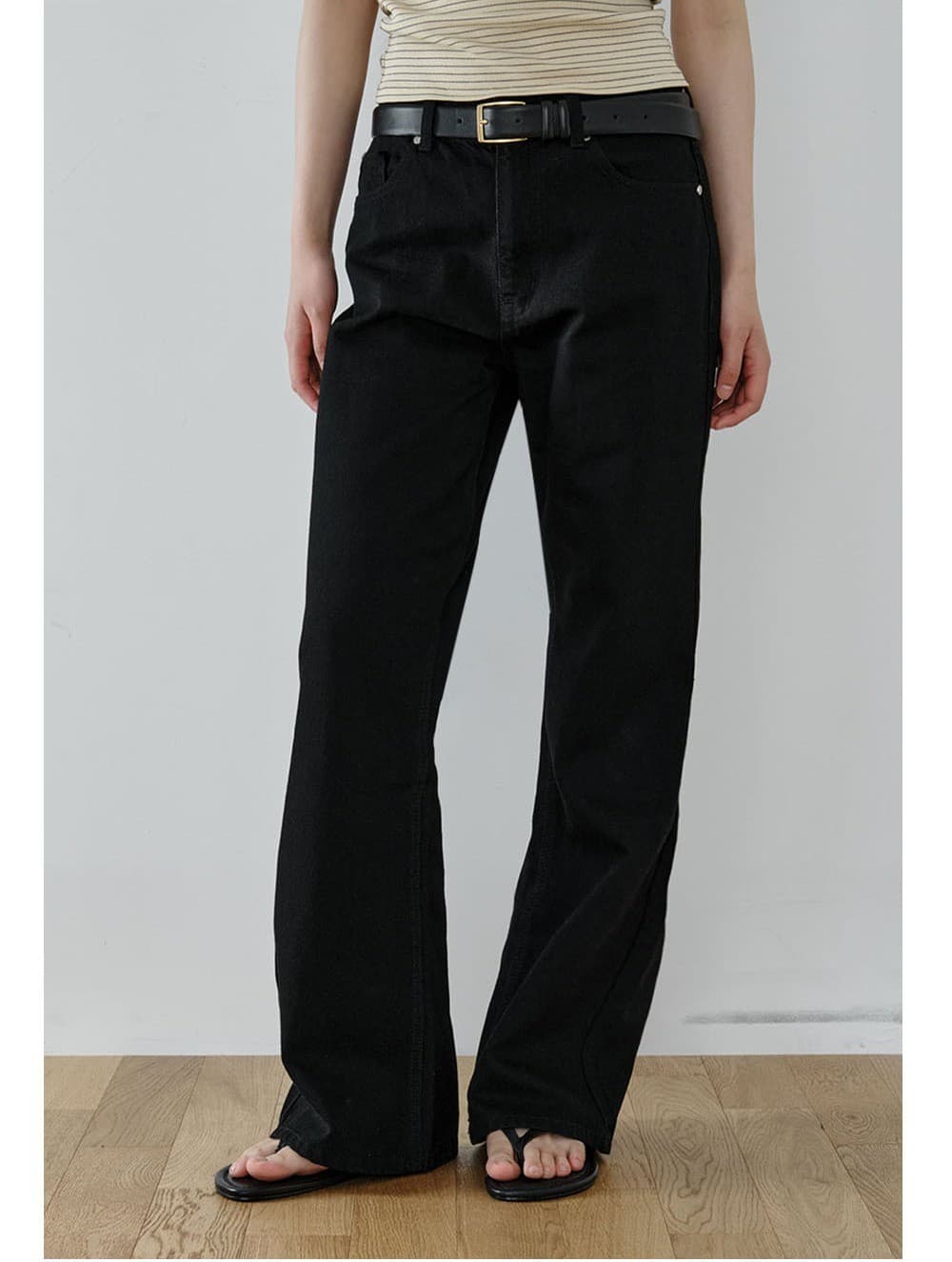 Cotton Bootcut Jeans (Black) — vue 4