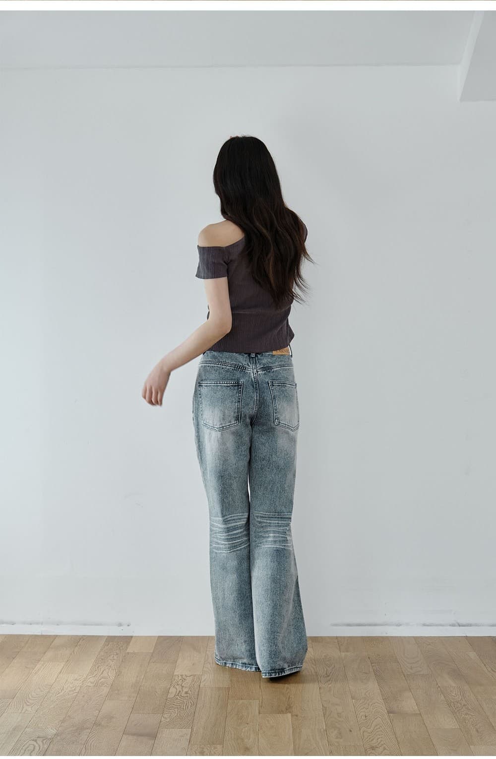 Washed Bootcut Jeans (Blue) — vue 5