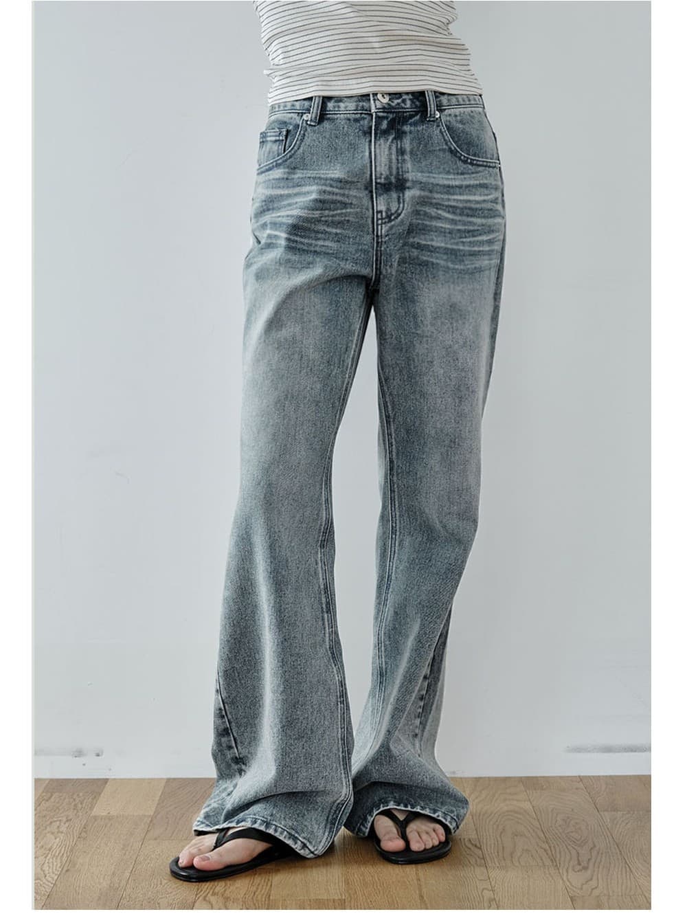 Washed Bootcut Jeans (Blue) — vue 6