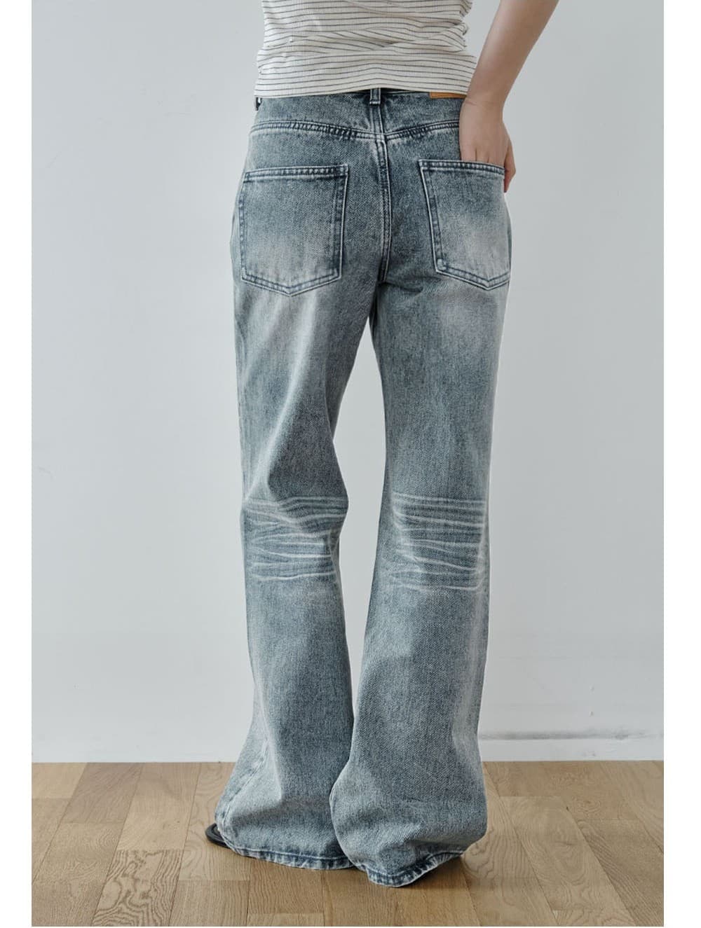 Washed Bootcut Jeans (Blue) — vue 8