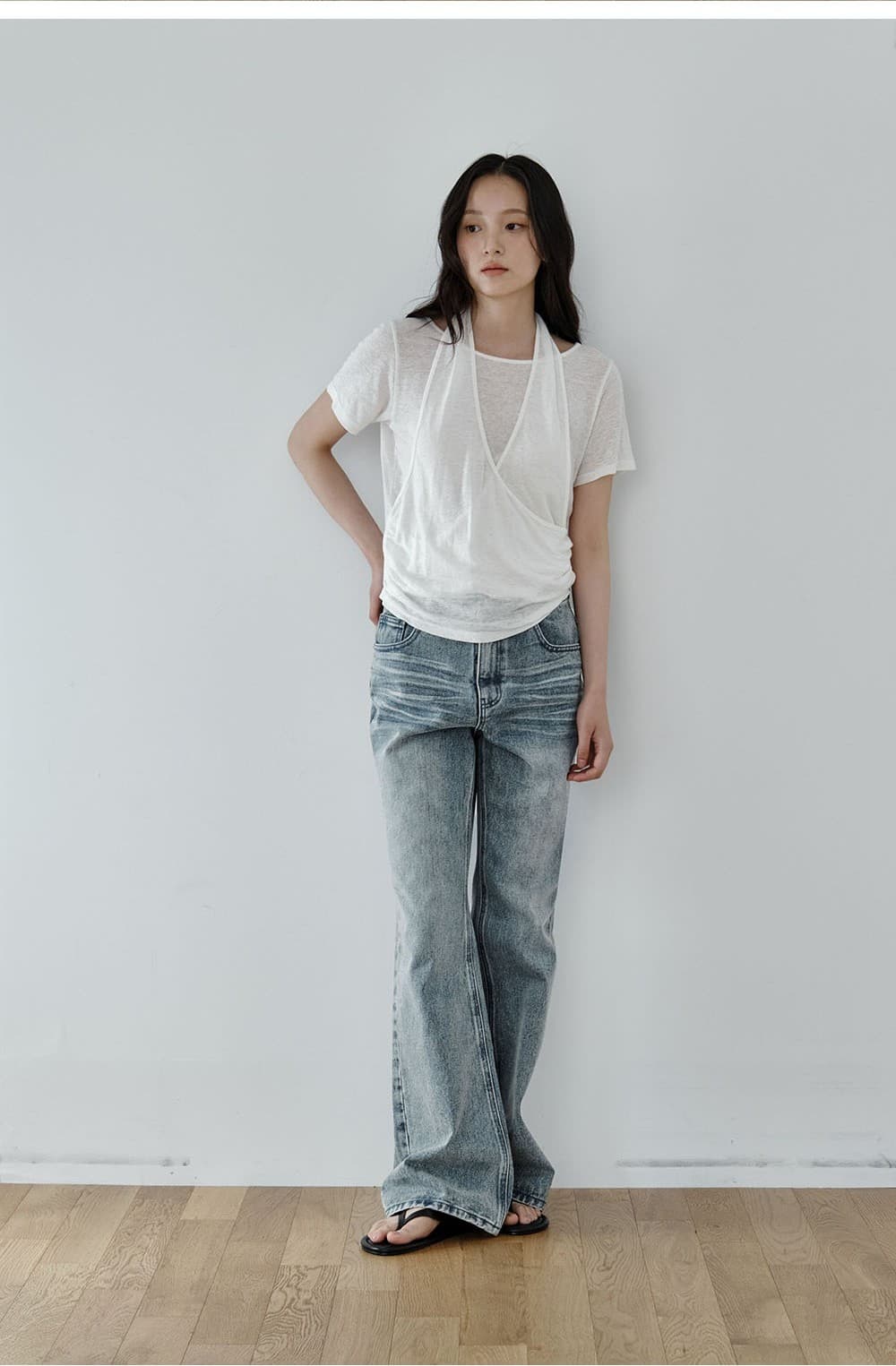Washed Bootcut Jeans (Blue) — vue 11