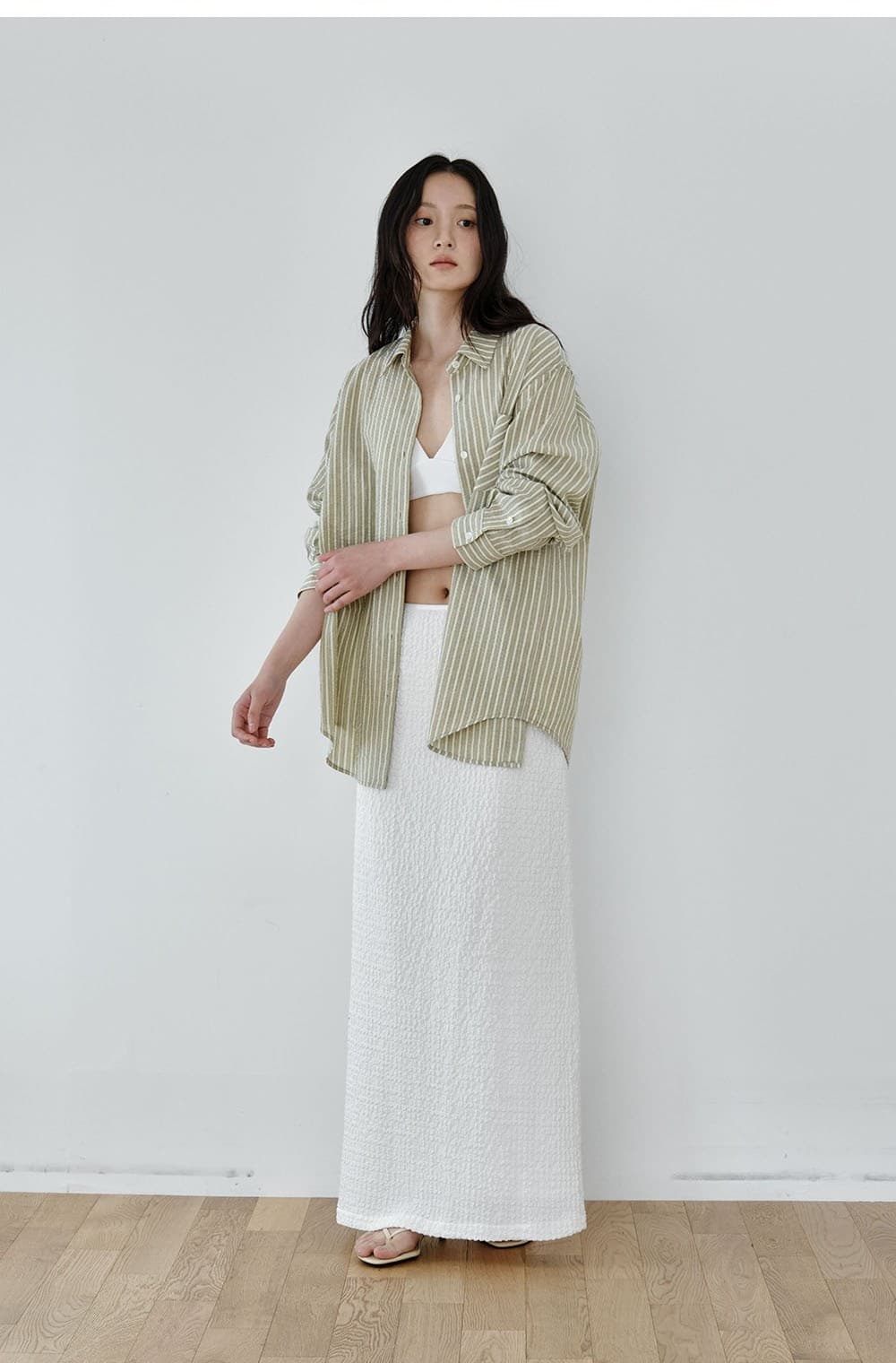 Sage Stripe Over Shirt — vue 4