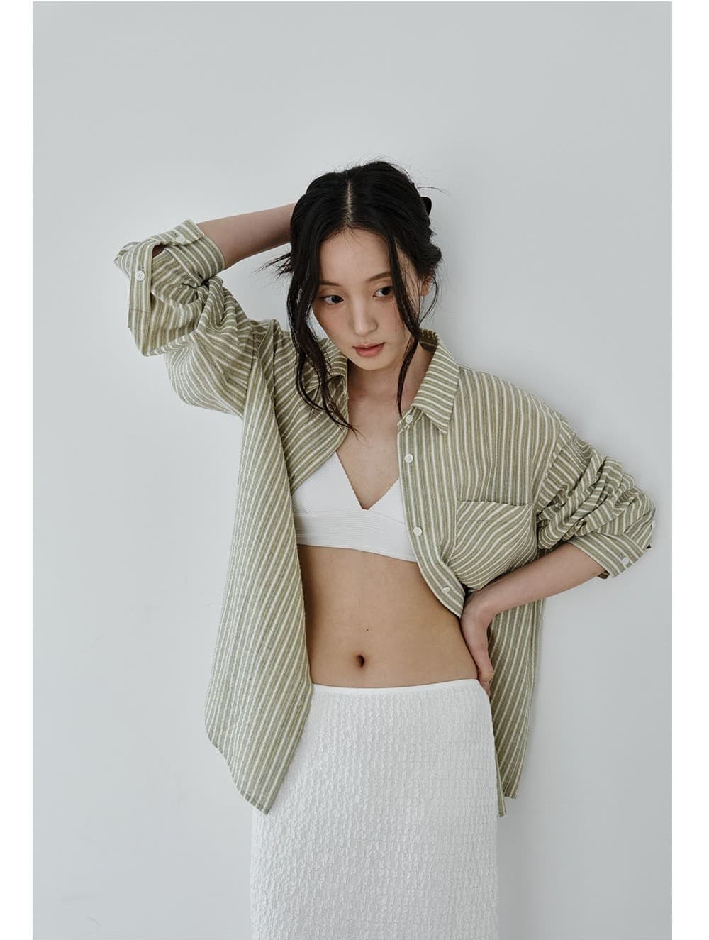Sage Stripe Over Shirt — vue 6