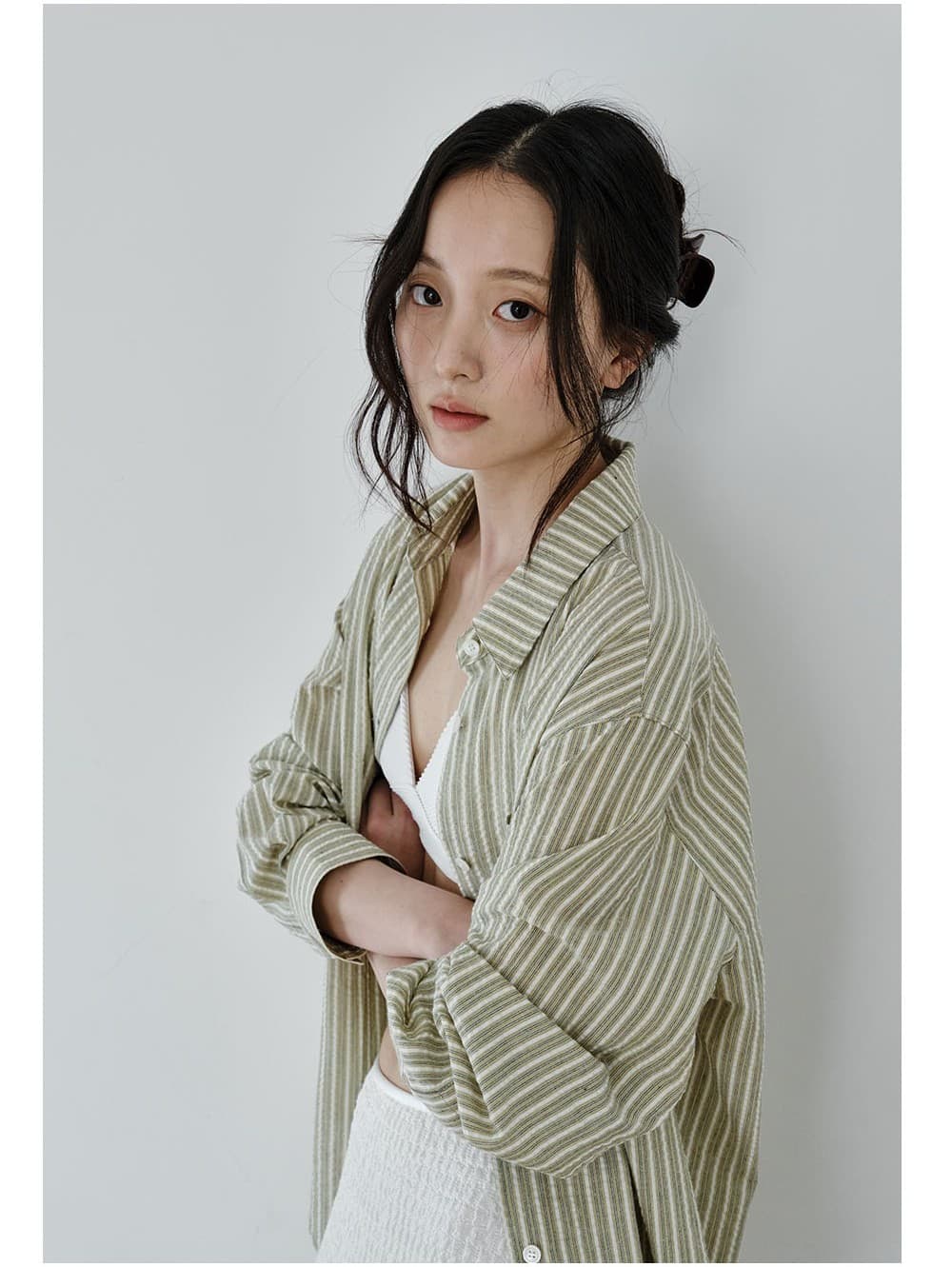 Sage Stripe Over Shirt — vue 7