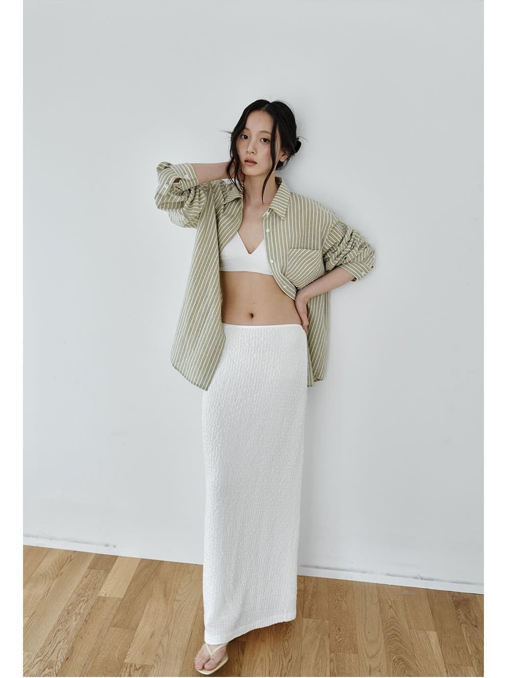 Sage Stripe Over Shirt — vue 8