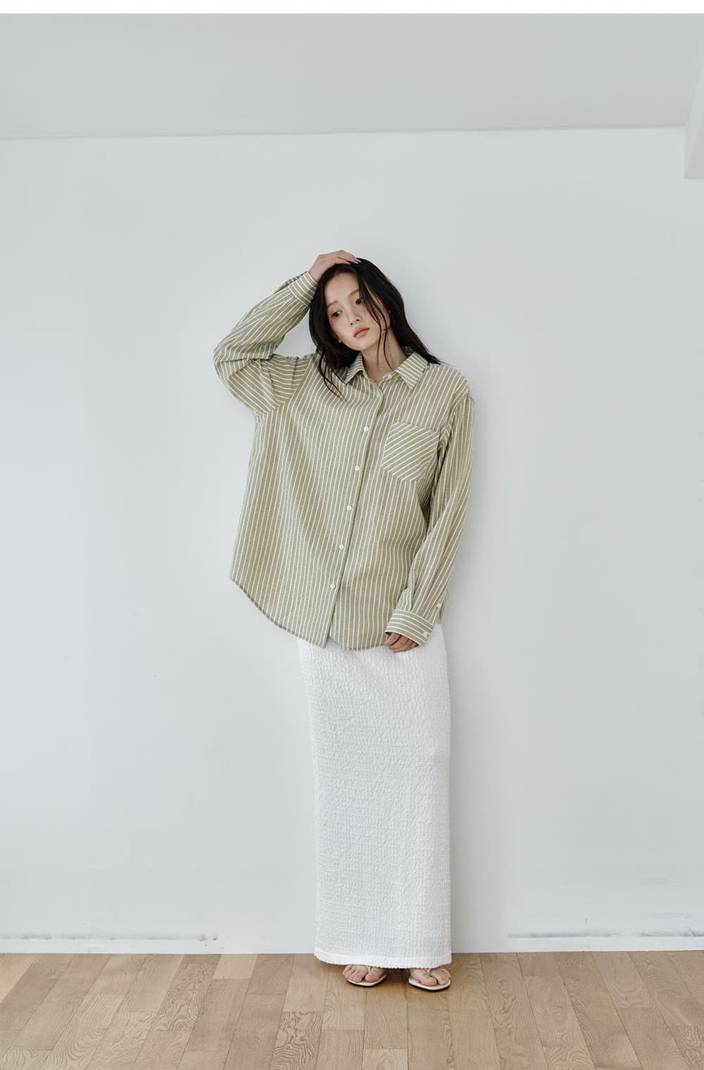 Sage Stripe Over Shirt — vue 11