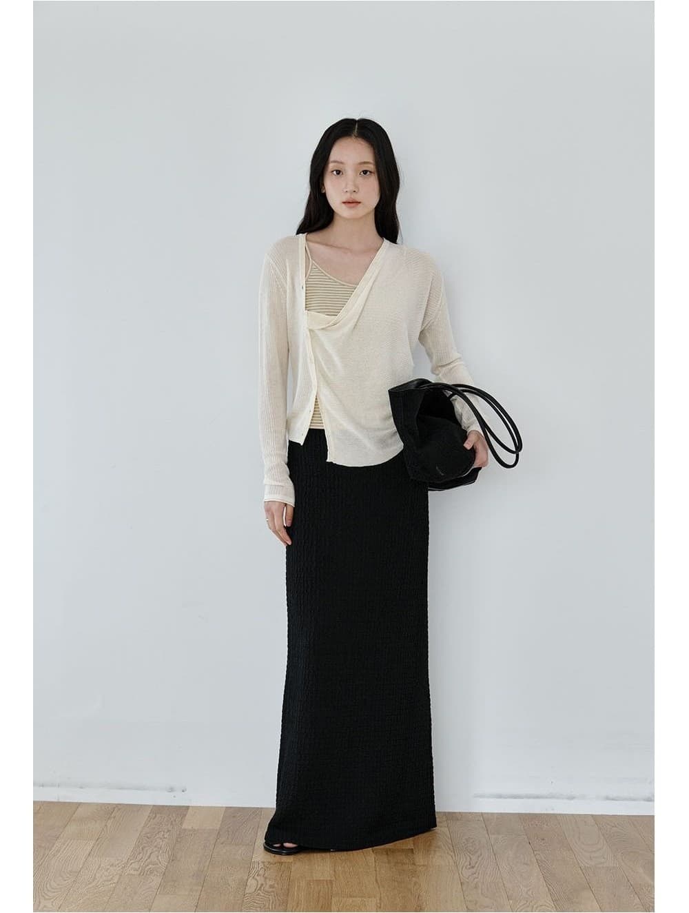 Asymmetric Drape Cardigan (Natural) — vue 4