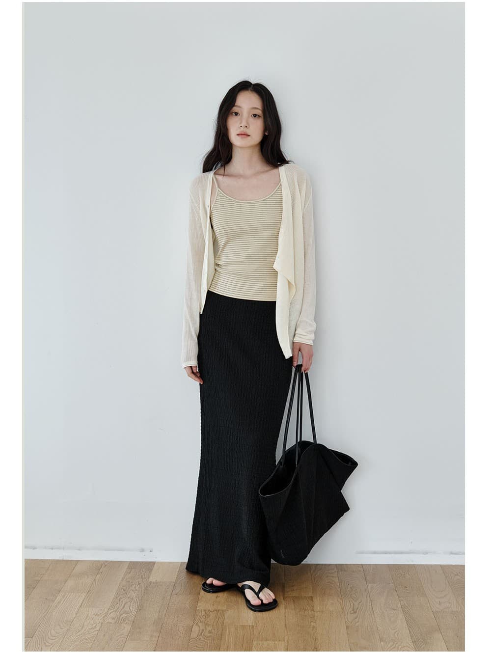 Asymmetric Drape Cardigan (Natural) — vue 11