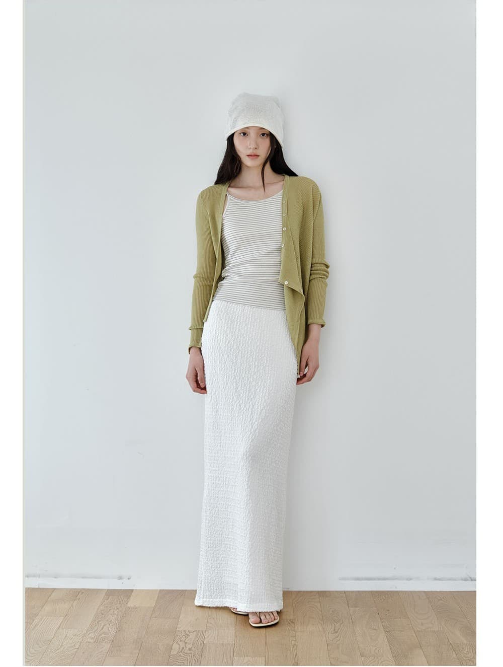 Asymmetric Drape Cardigan (Green) — vue 10