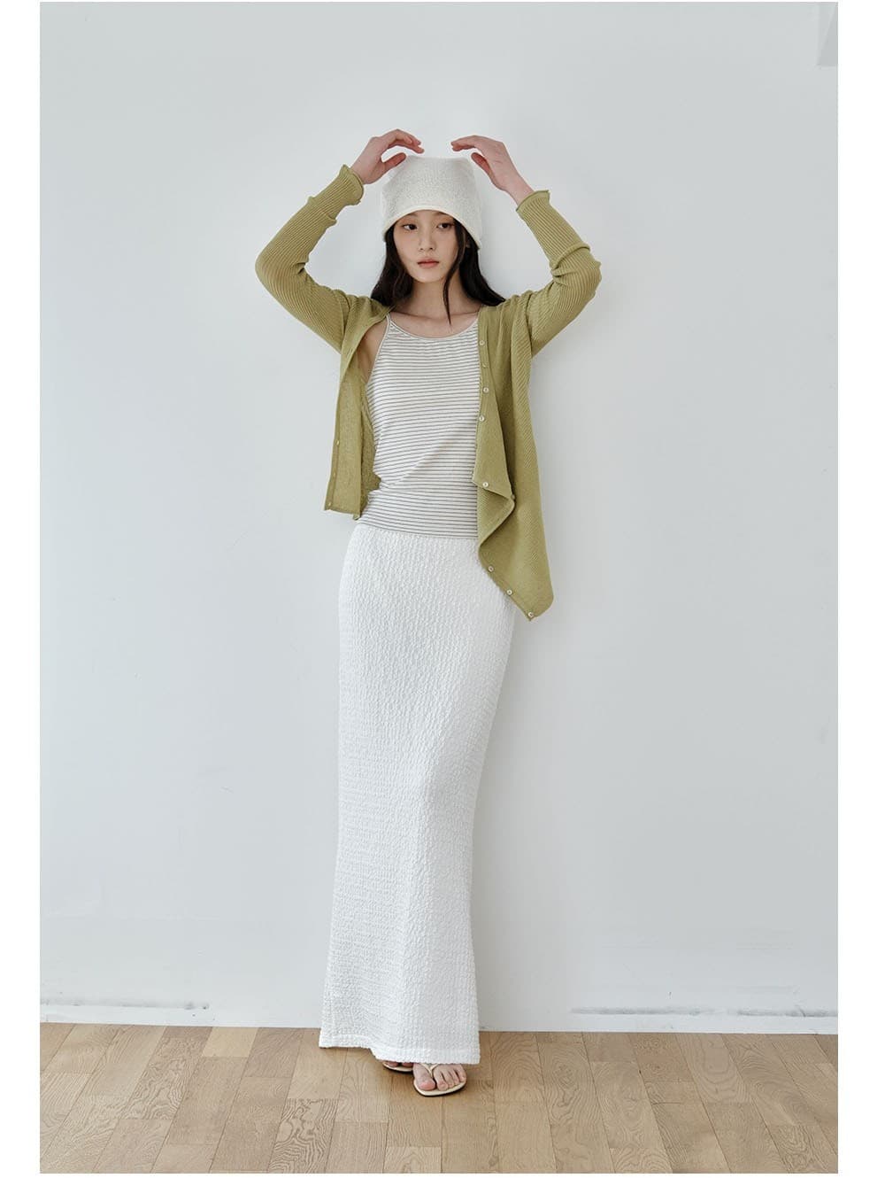 Asymmetric Drape Cardigan (Green) — vue 11