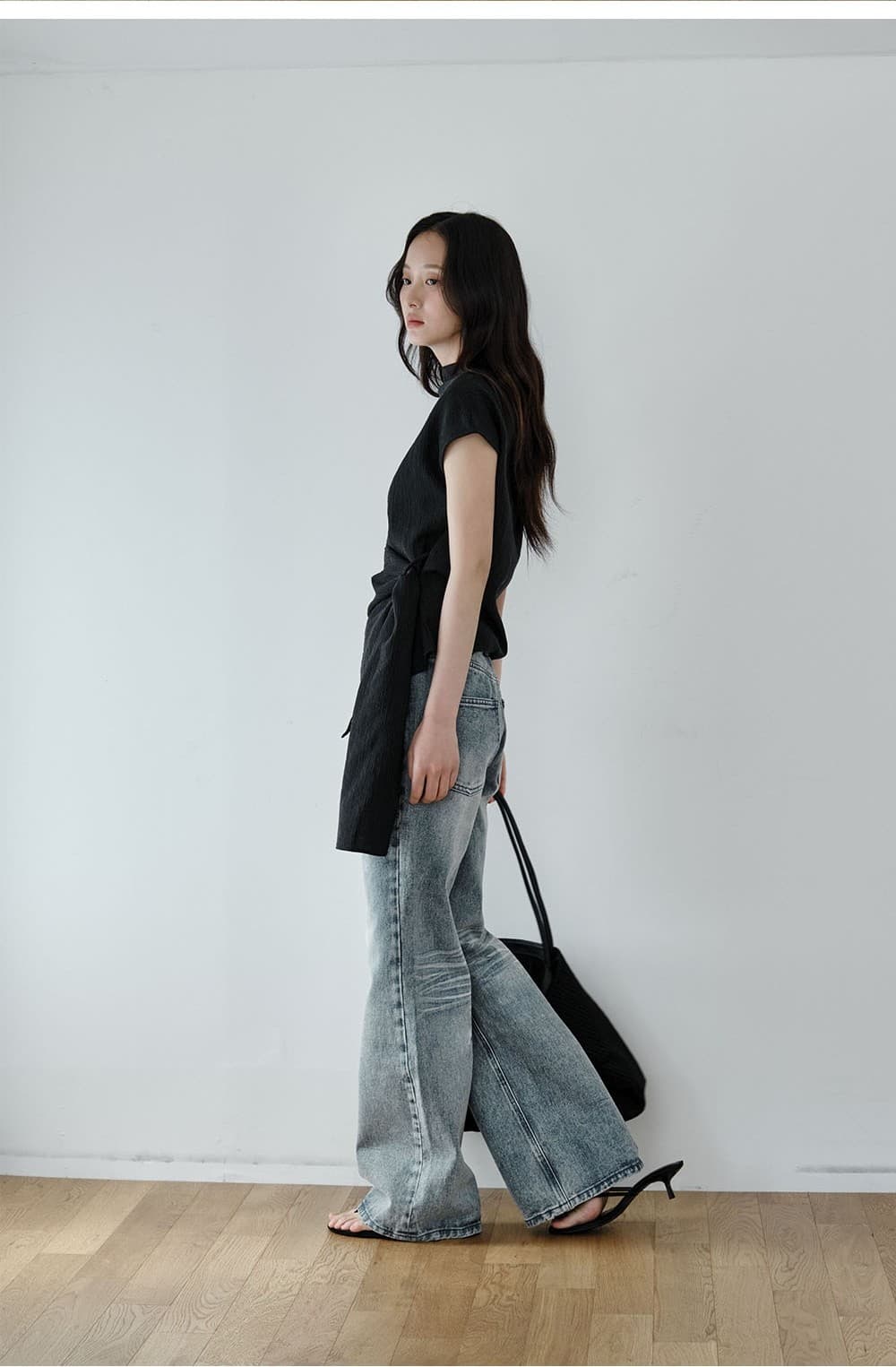 Wrap-Tie Blouse (Black) — vue 5