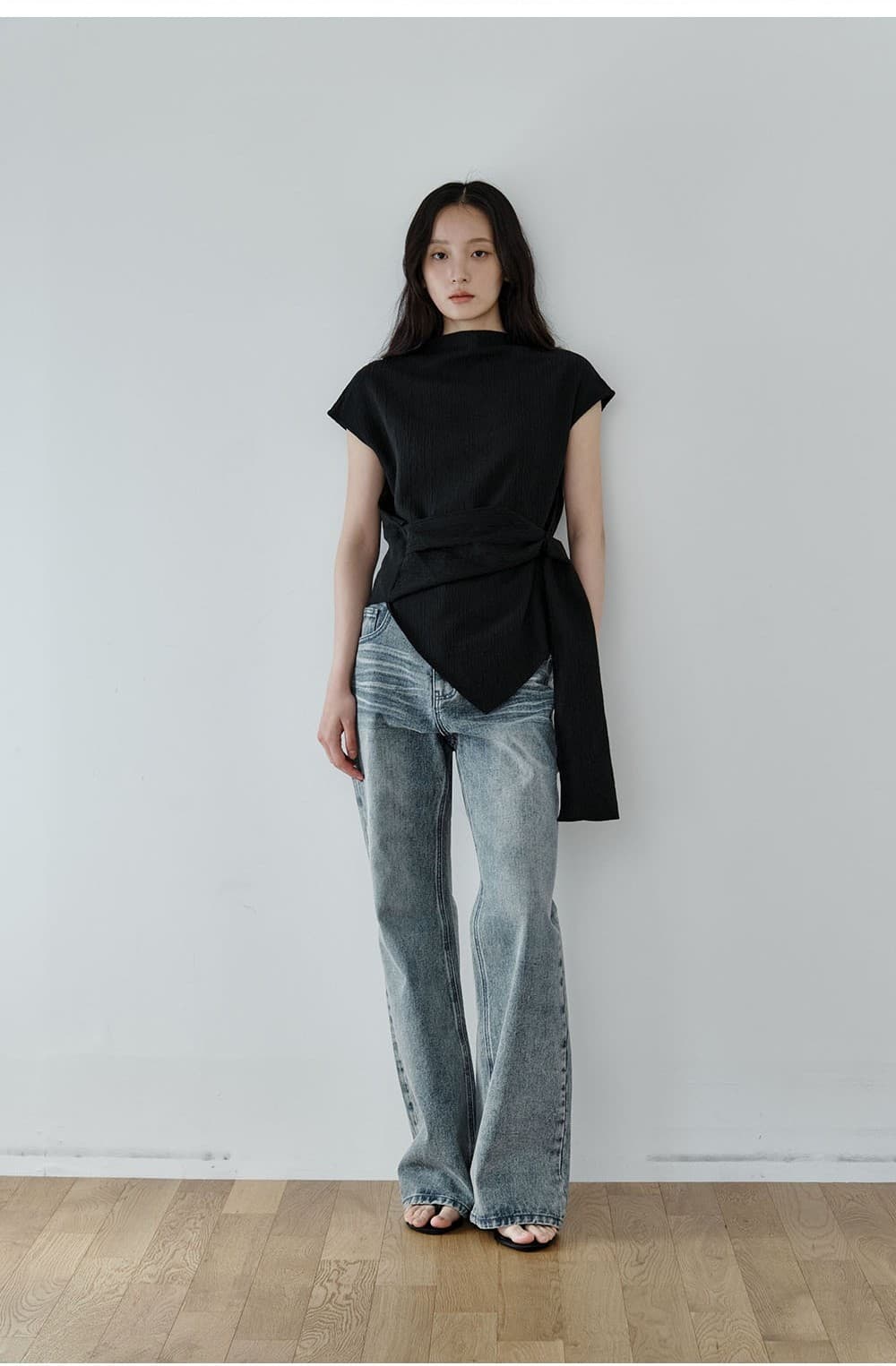 Wrap-Tie Blouse (Black) — vue 6