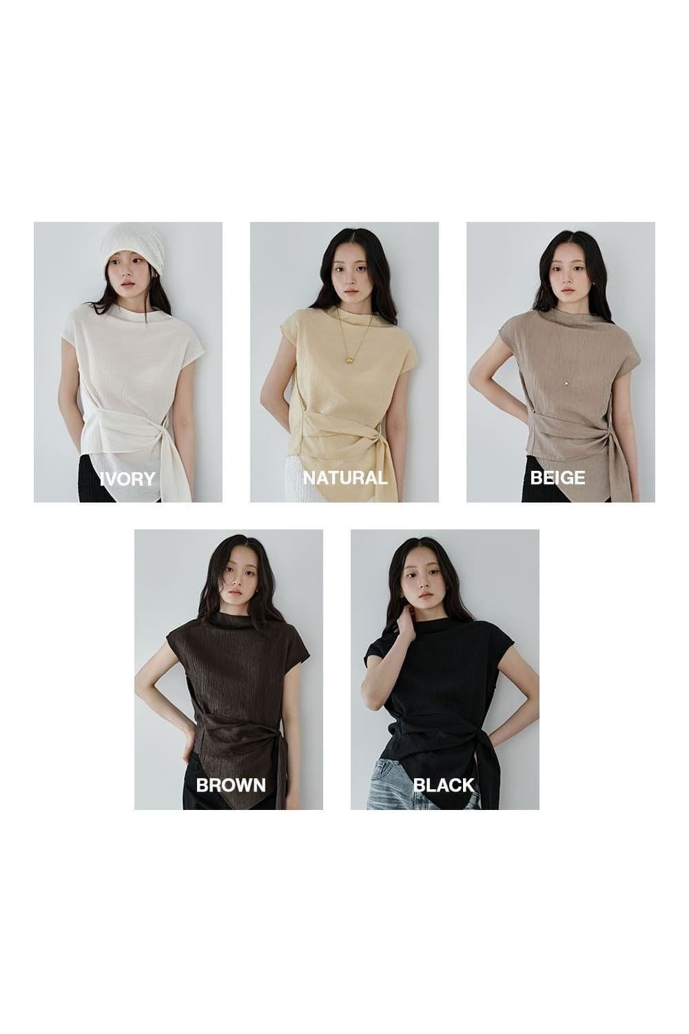 Wrap-Tie Blouse (Ivory) — vue 2