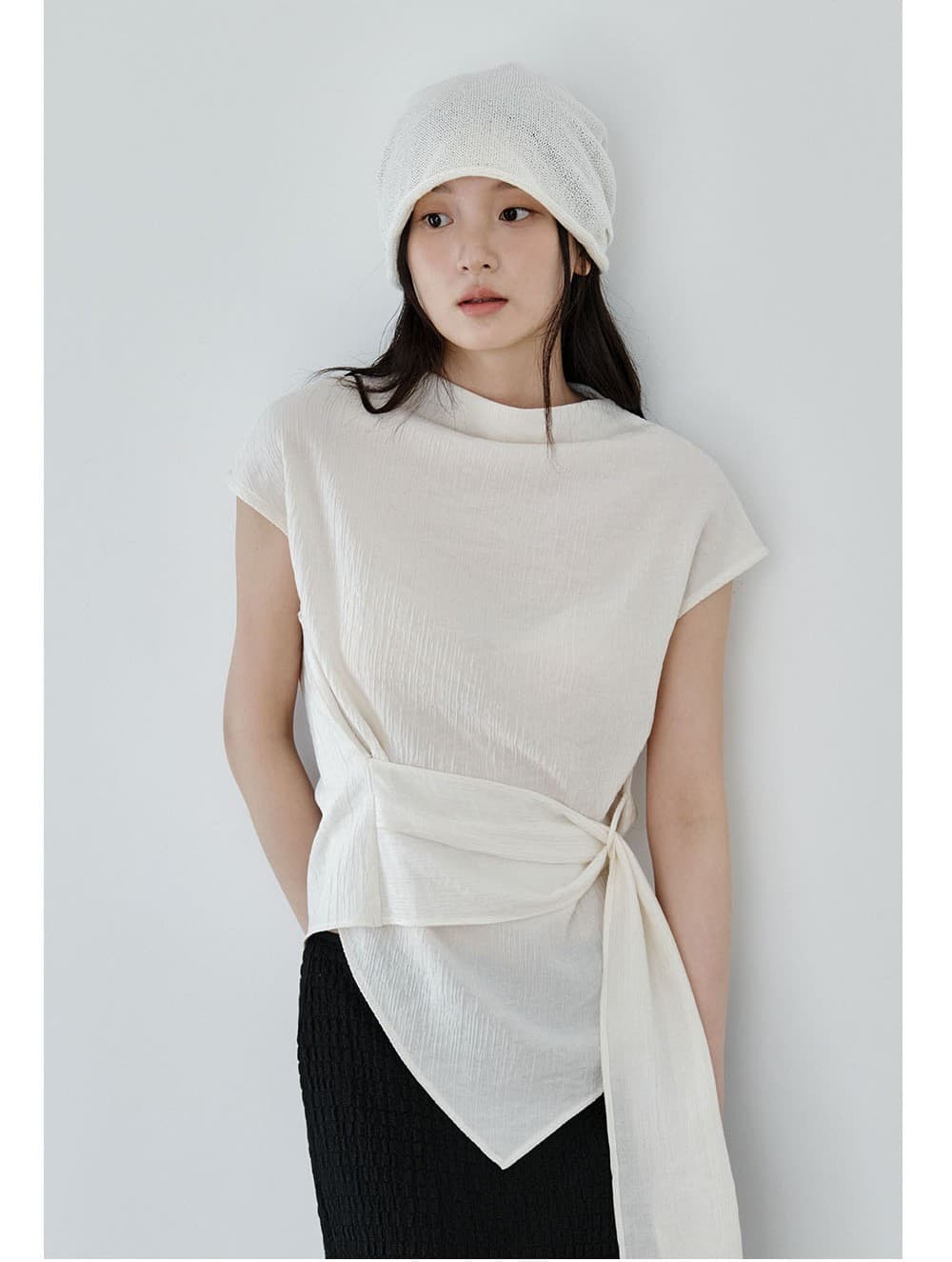 Wrap-Tie Blouse (Ivory) — vue 8