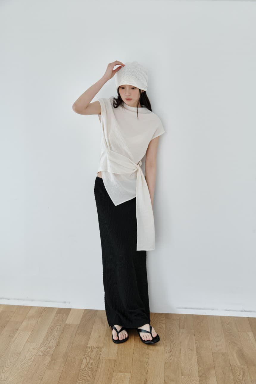 Wrap-Tie Blouse (Ivory) — vue 1