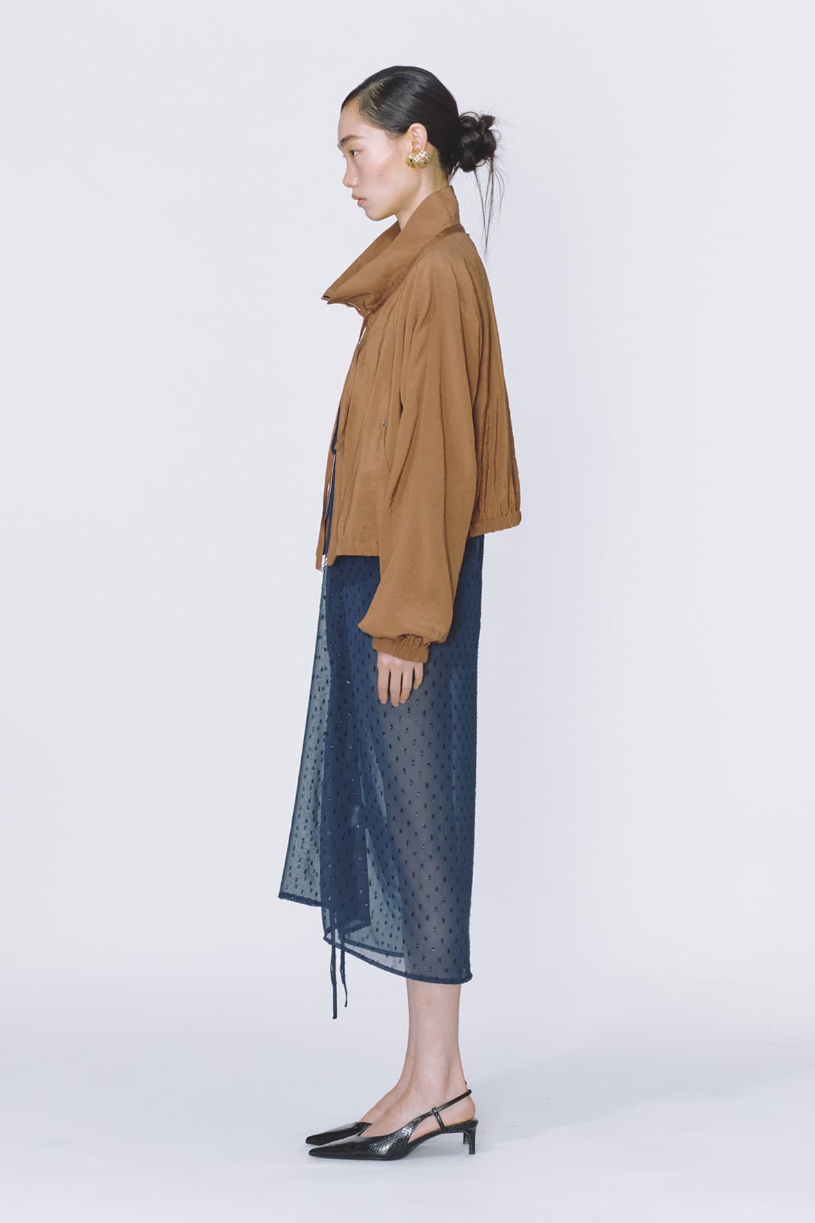 Drawstring Neck Dolman Sleeve Insert Pocket Jacket — vue 7