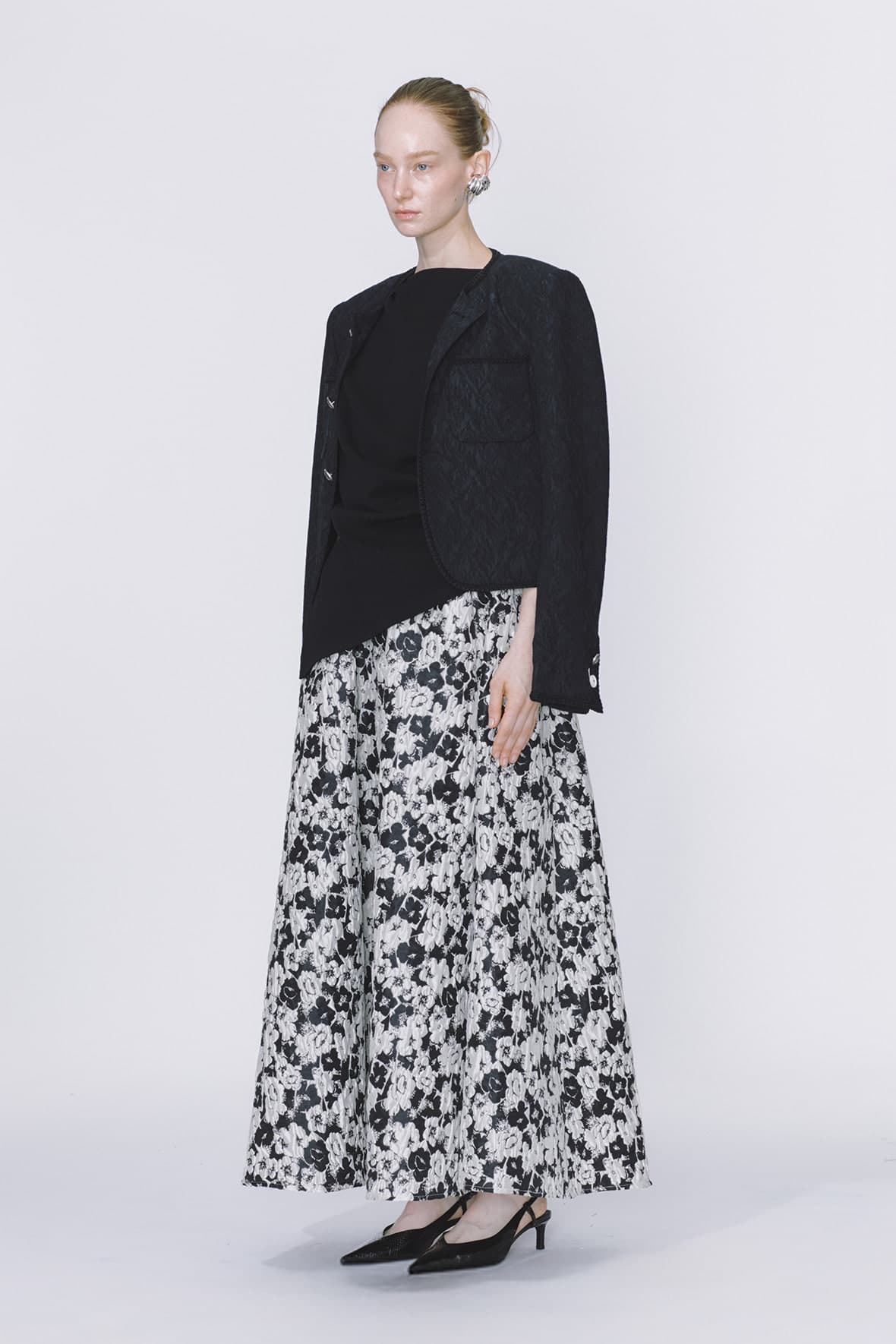 Cropped Curved Hem 2-Pocket Tweed Jacket — vue 4