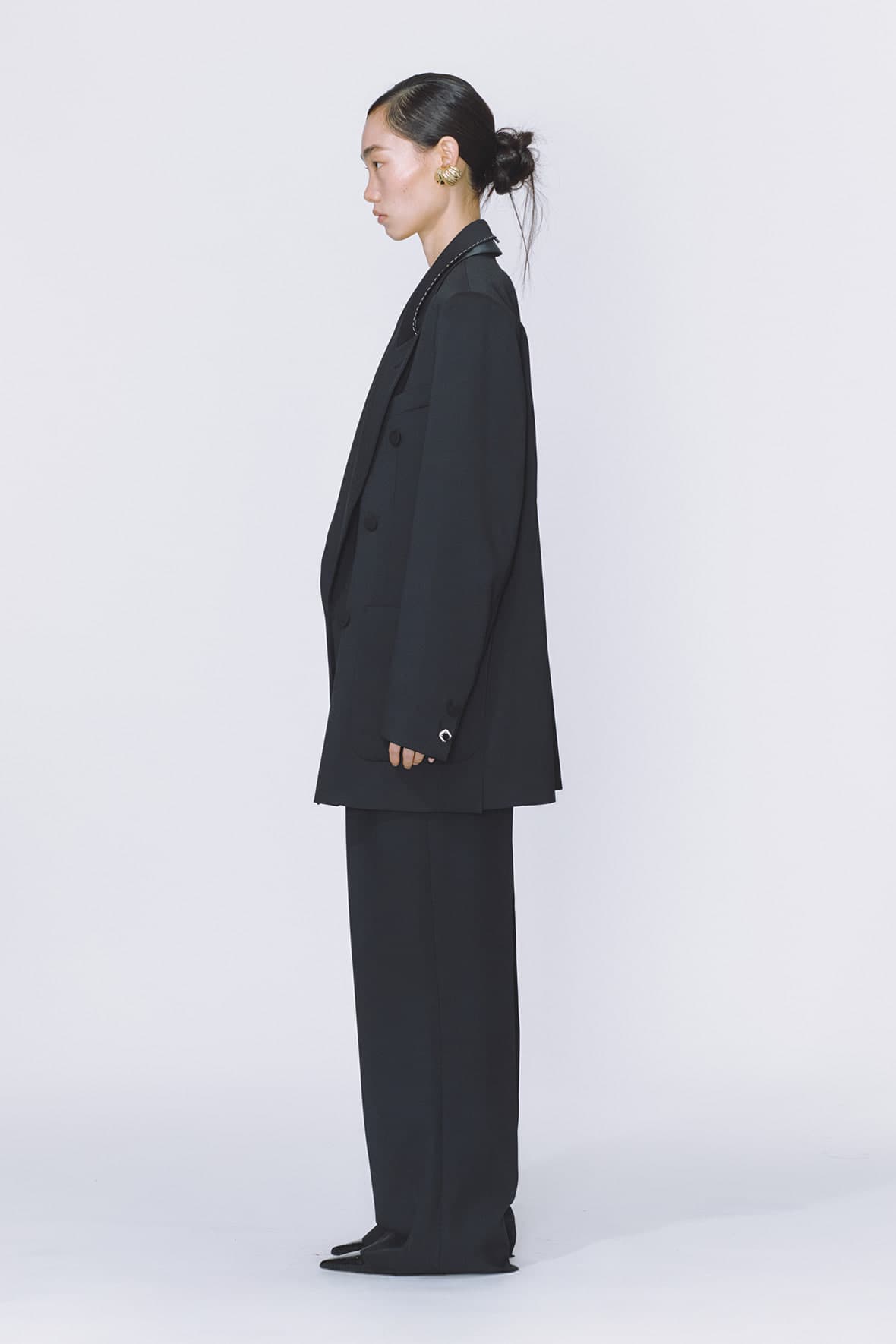 Möbius Peak Lapel Side Slit Double Breasted Blazer — vue 5