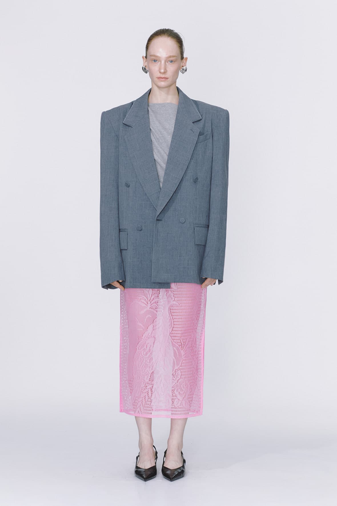 Loose Fit Möbius Notch Lapel Double Breasted Blazer — vue 3