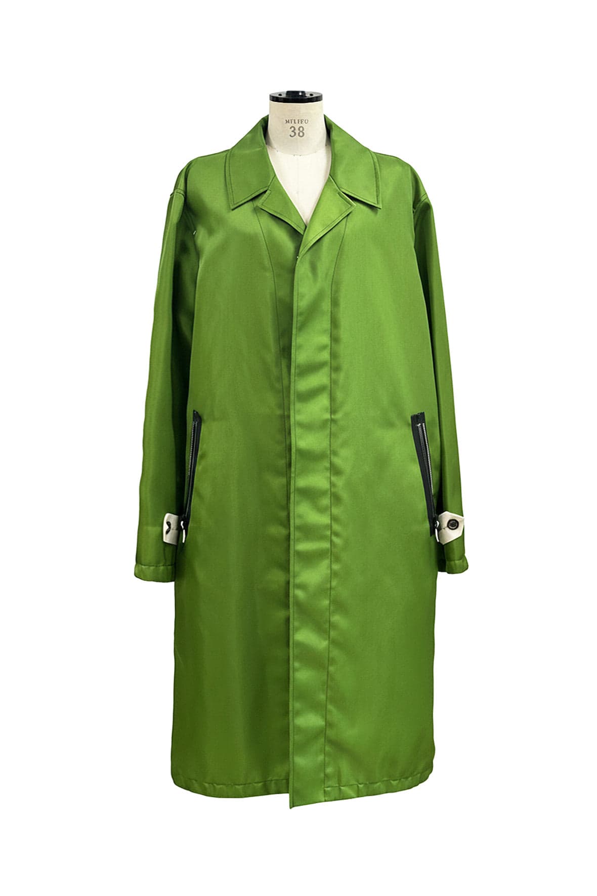Oversized Zipper Detailed Hidden Button Mac Coat — vue 2