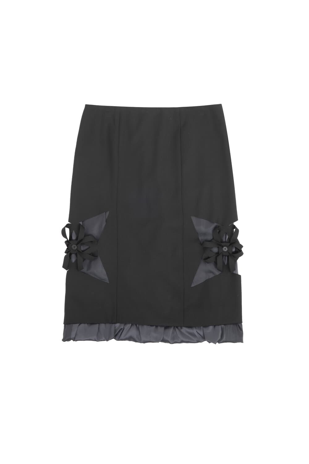 Origami Laser-Cut Midi-Skirts (Black)