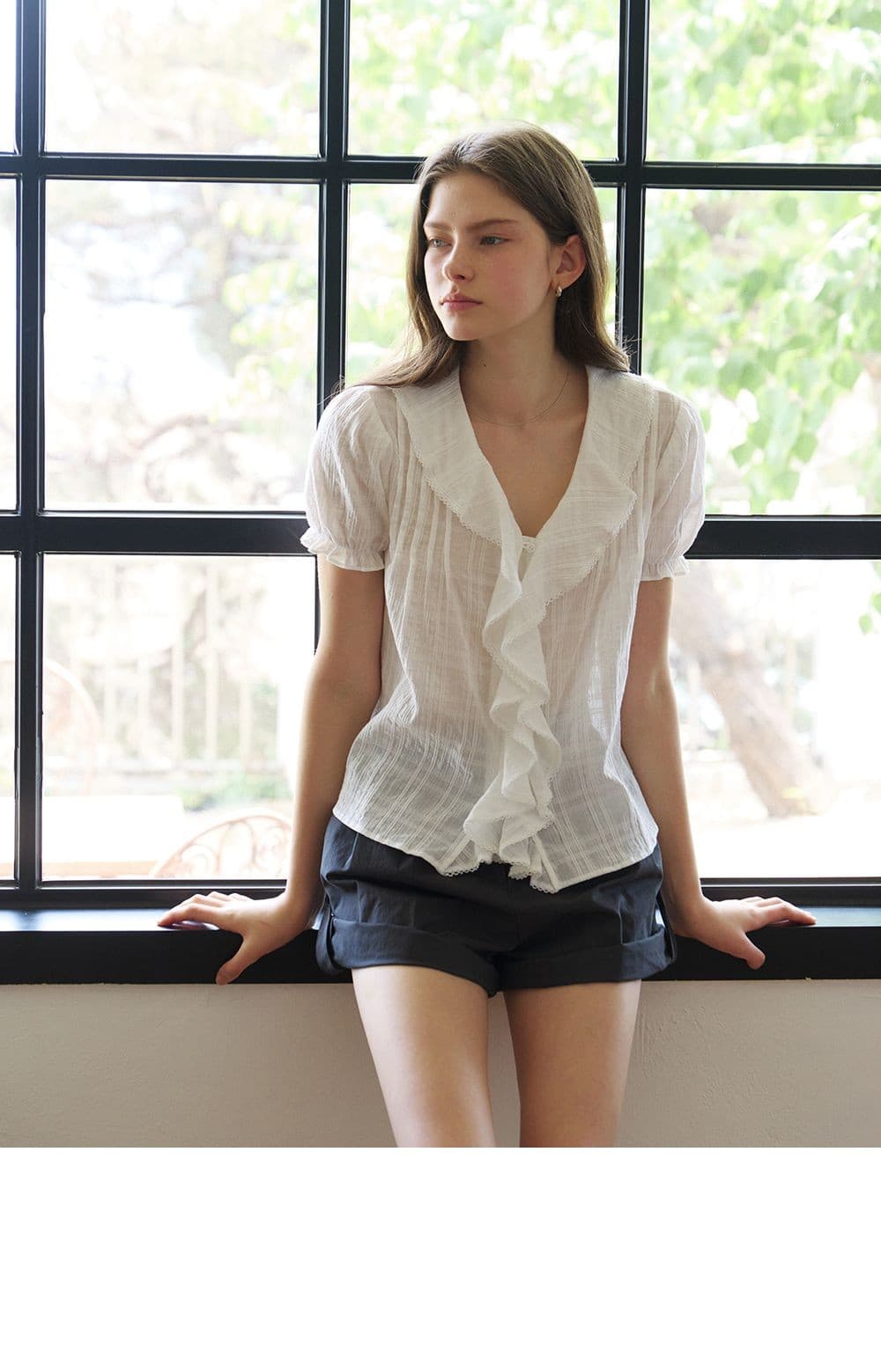ruffle lace blouse (white) orc 6048 — vue 5