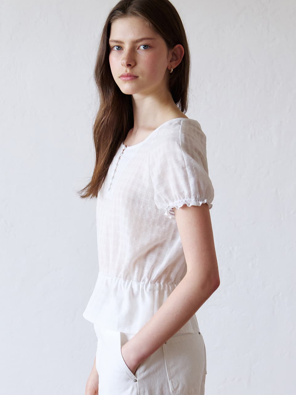 round raglan blouse (white) orc 6053 — vue 2