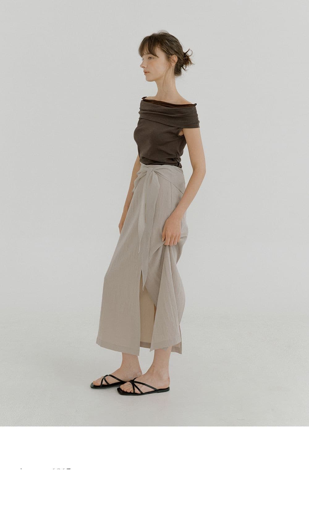 sheer scarf maxi skirt (beige) orc 6065 — vue 5