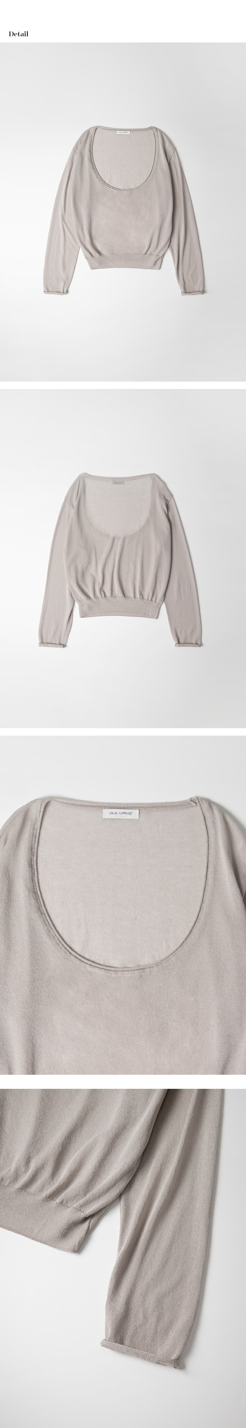 deep u-neck knit (mint grey) orc 6066 — vue 10