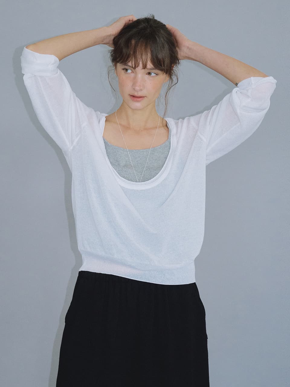 deep u-neck knit (ivory) orc 6067 — vue 2