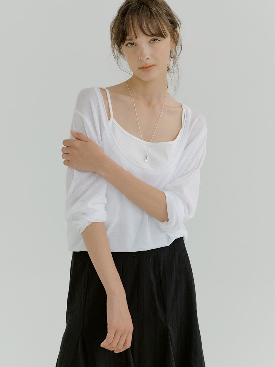 deep u-neck knit (ivory) orc 6067 — vue 4