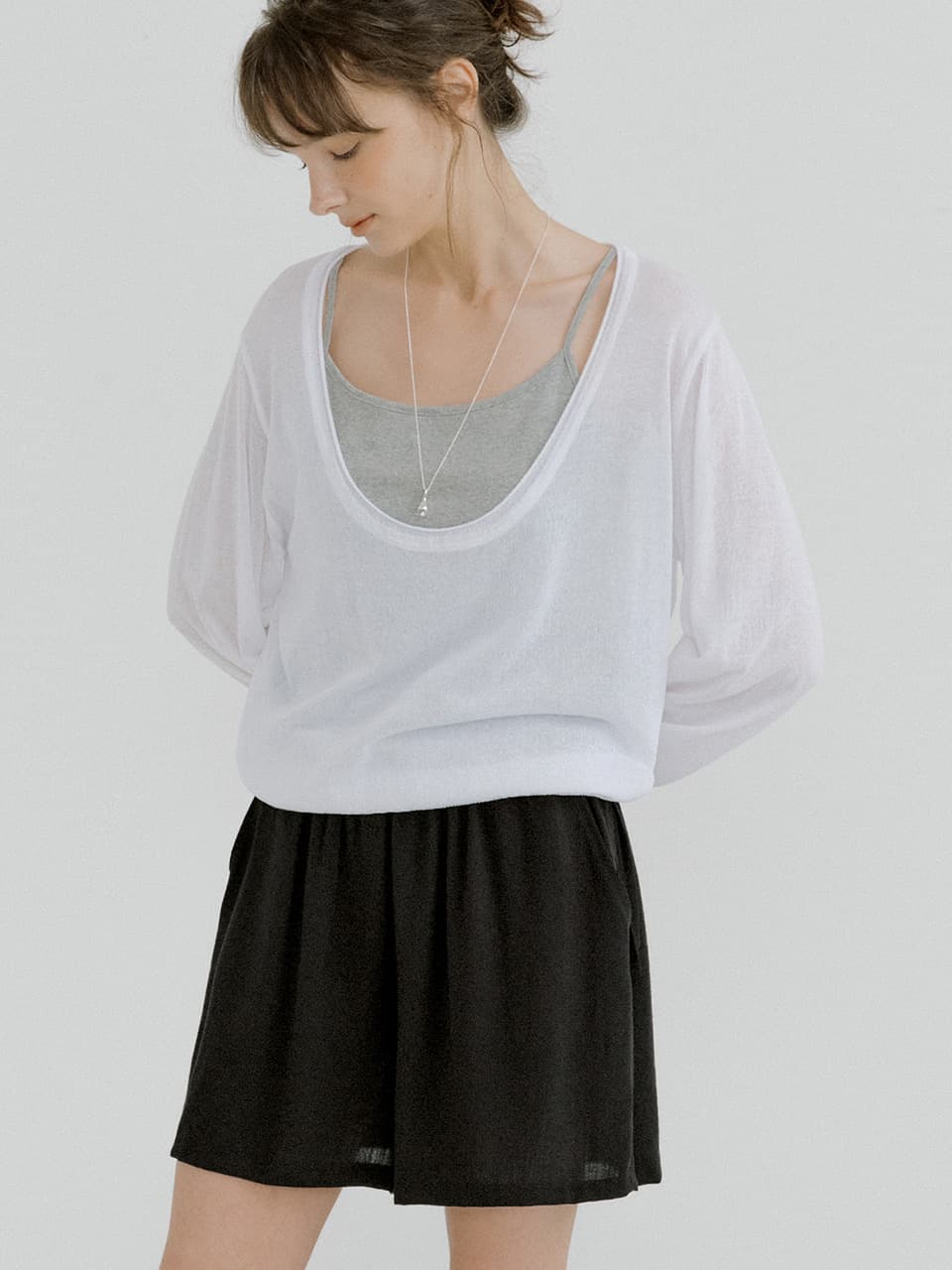 deep u-neck knit (ivory) orc 6067 — vue 1