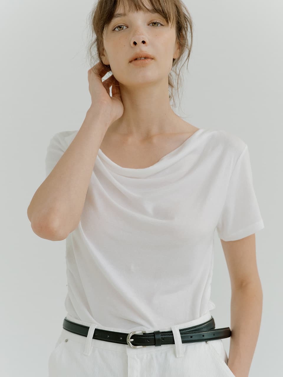 twist strap T-shirt (ivory) orc 6068 — vue 2