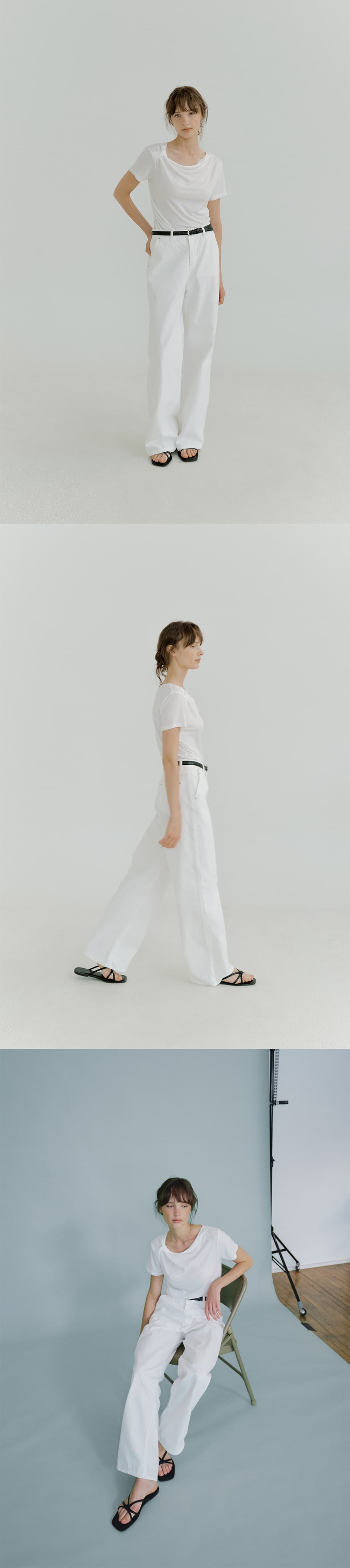 twist strap T-shirt (ivory) orc 6068 — vue 7