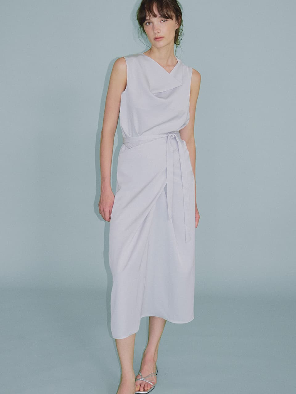 draped halter dress (pale blue) orc 6083 — vue 2