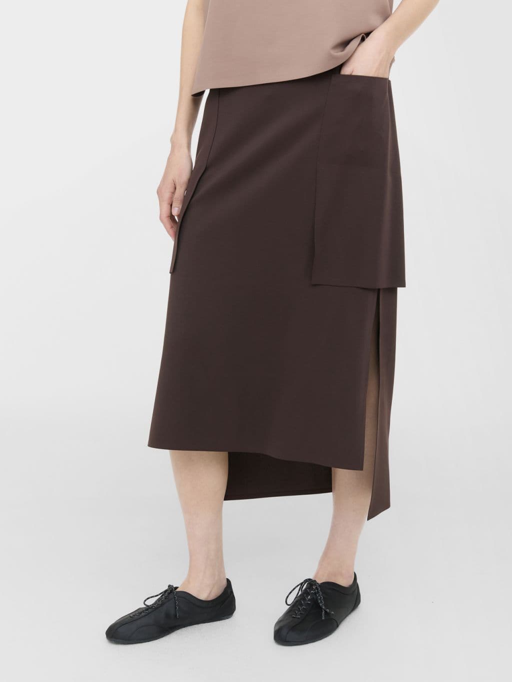 Unbalanced Module Skirt (Brown) — vue 1