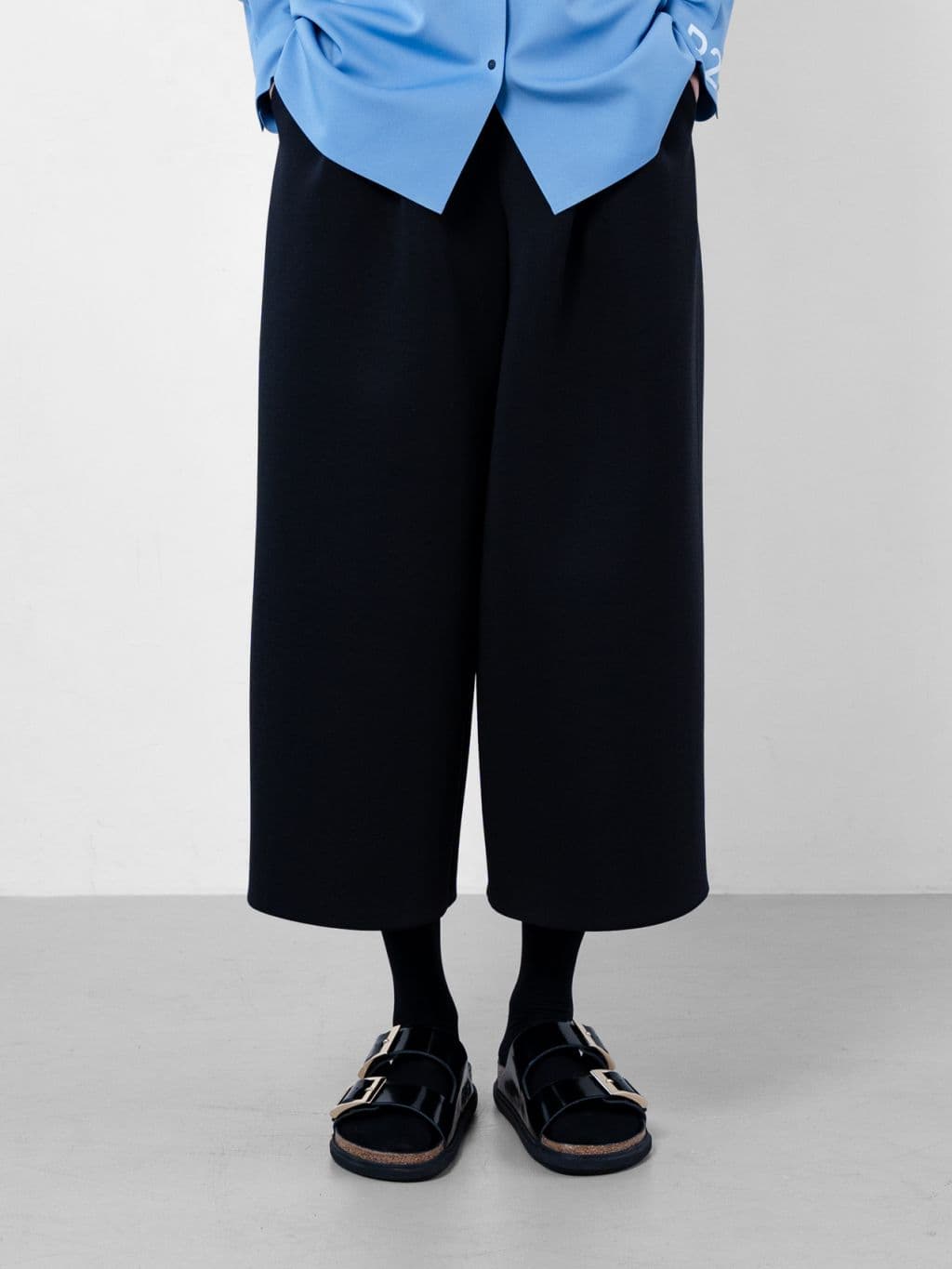 Tulip Crop Wide Pants (Black) — vue 2