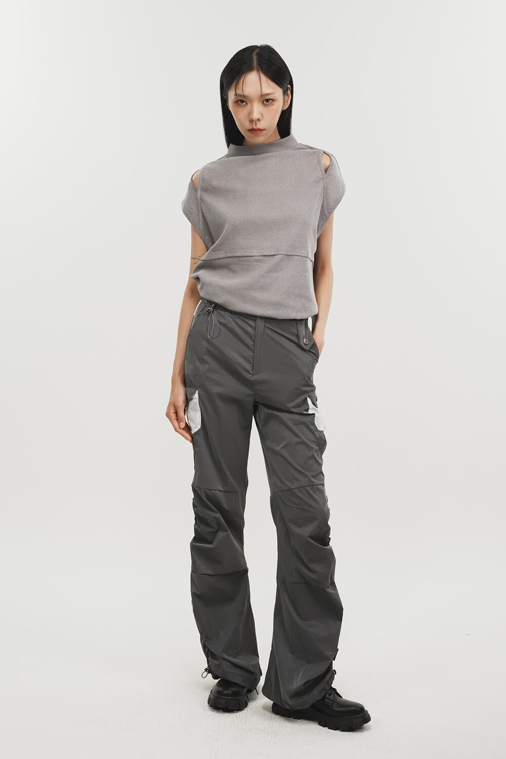 Side Shirring Panel Pants