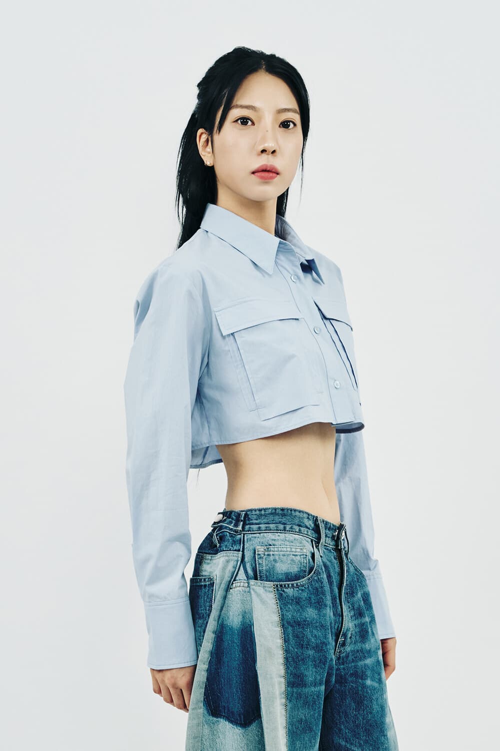 Pocket Crop Shirt (Blue)