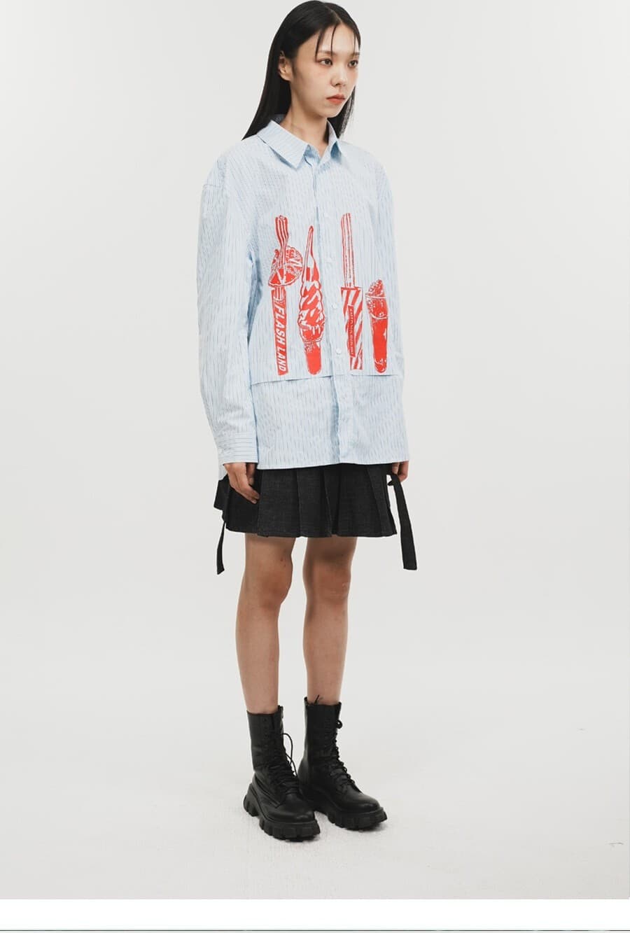 Denim Pleats Skirt — vue 7
