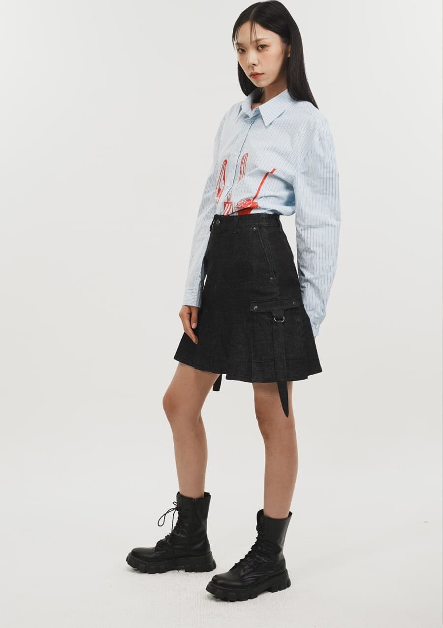Denim Pleats Skirt — vue 10