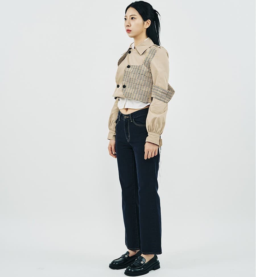 Trench Check Short Jacket — vue 5