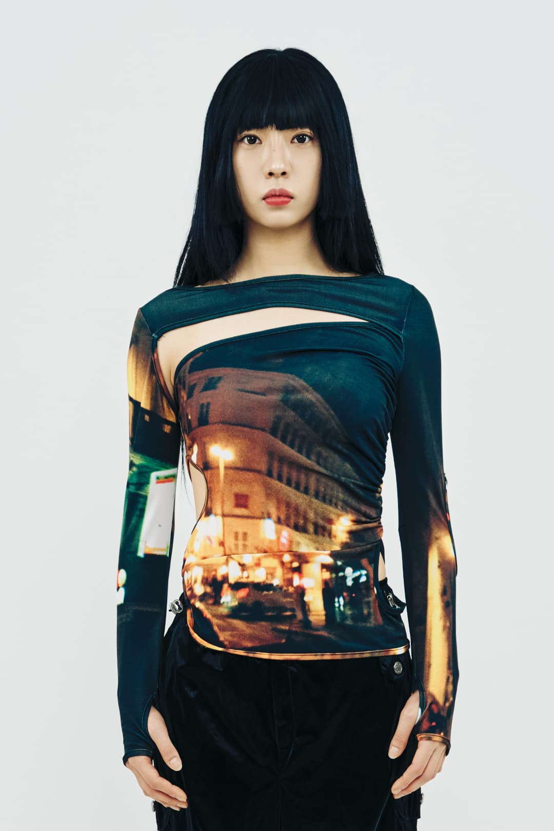 Hole Shirring T-Shirt (Paris) — vue 1